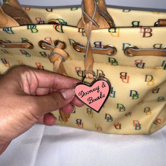 Vintage Y2K Dooney & Bourke Monogram Satchel Dooney & Bourke, genuine leather. - Picture 9 of 12